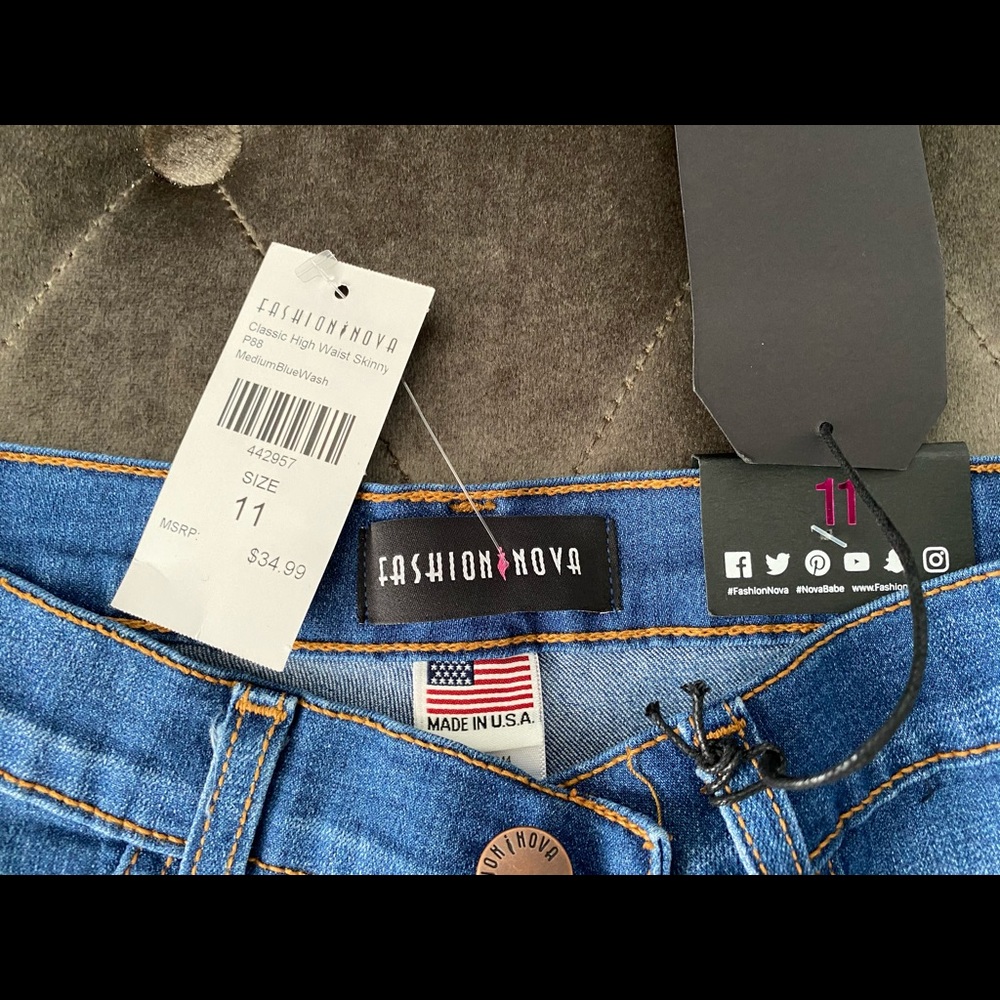 SIZE 11 High waist denim skinny jeans Fashion nova